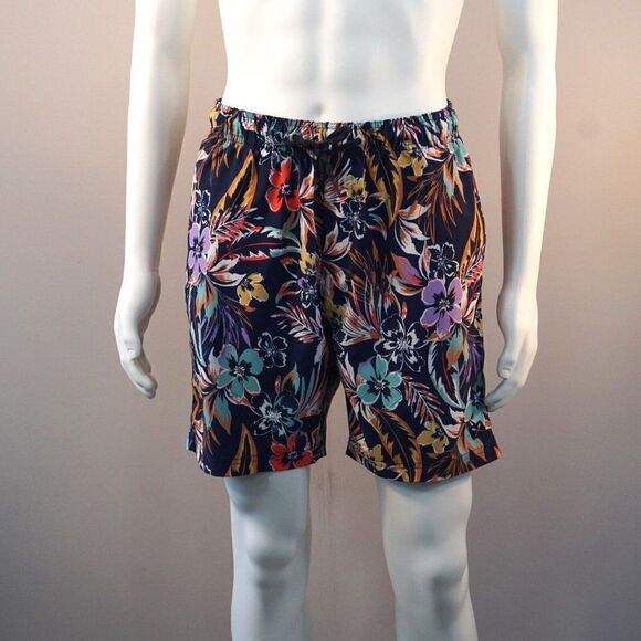MBX Premium Goods Mens Swim Trunks Floral Flex Fit Elastic Waist Drawstring Sz L - Picture 6 of 7